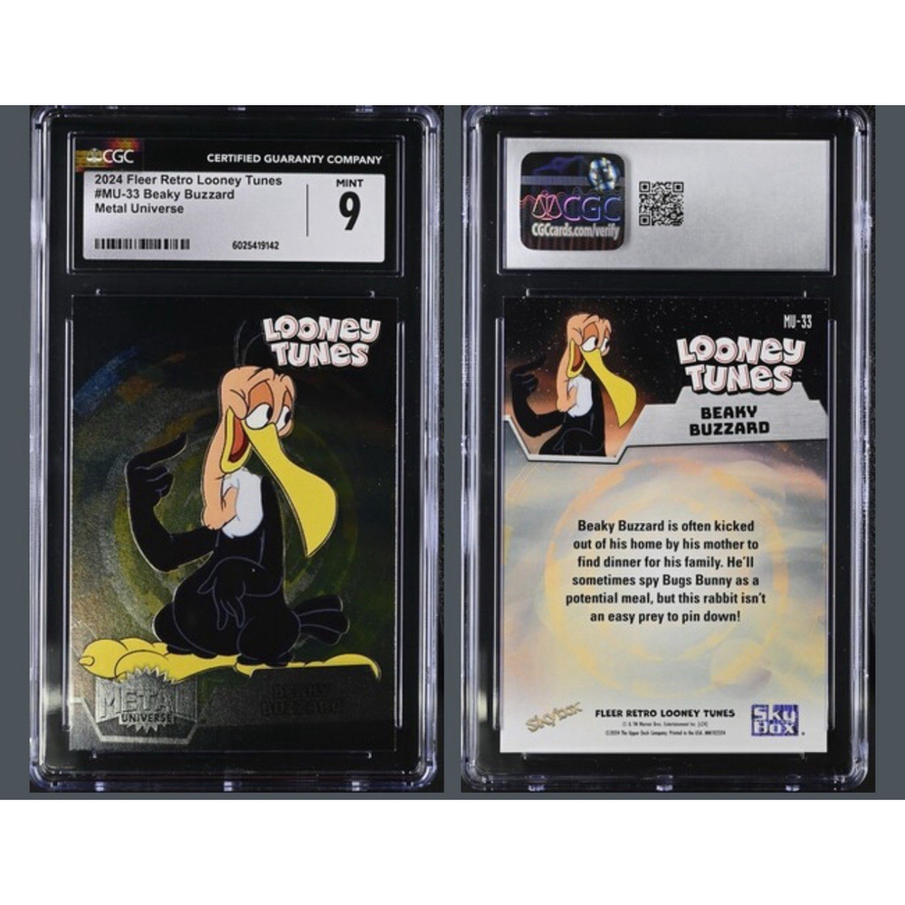 2024 Fleer Retro Looney Tunes #MU-33 Beaky Buzzard CGC 9 Mint Holographic Card